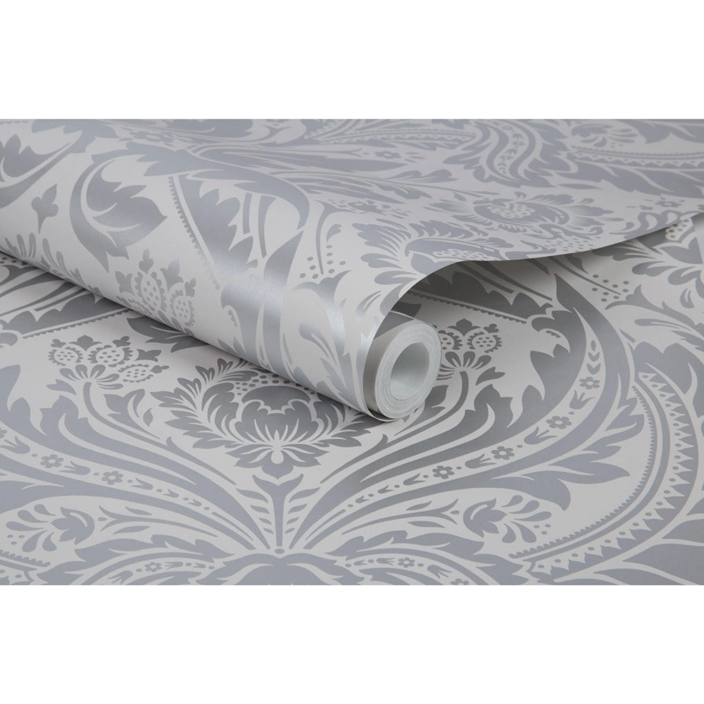 103432 Desire Silver Established Wallpaper by Graham and Brown