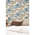 Palmeraie L'Epopee Bleu Nuit Olive Wallpaper By Caselio
