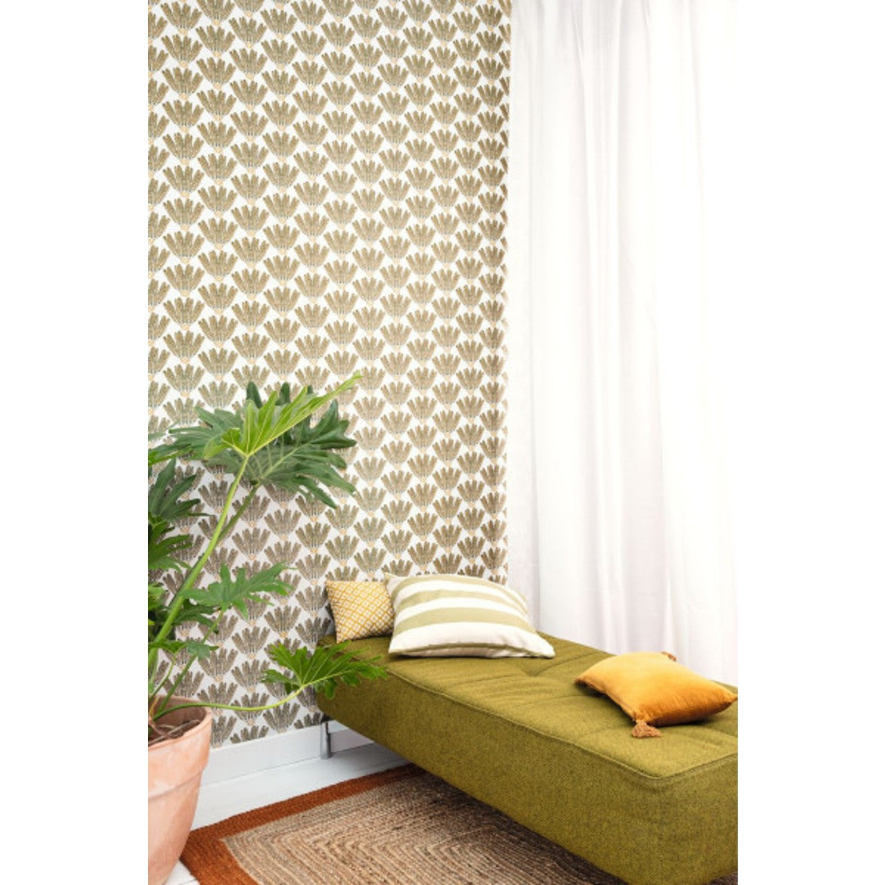 103717022 Eldorado L'Epopee Kaki Jaune Wallpaper By Caselio