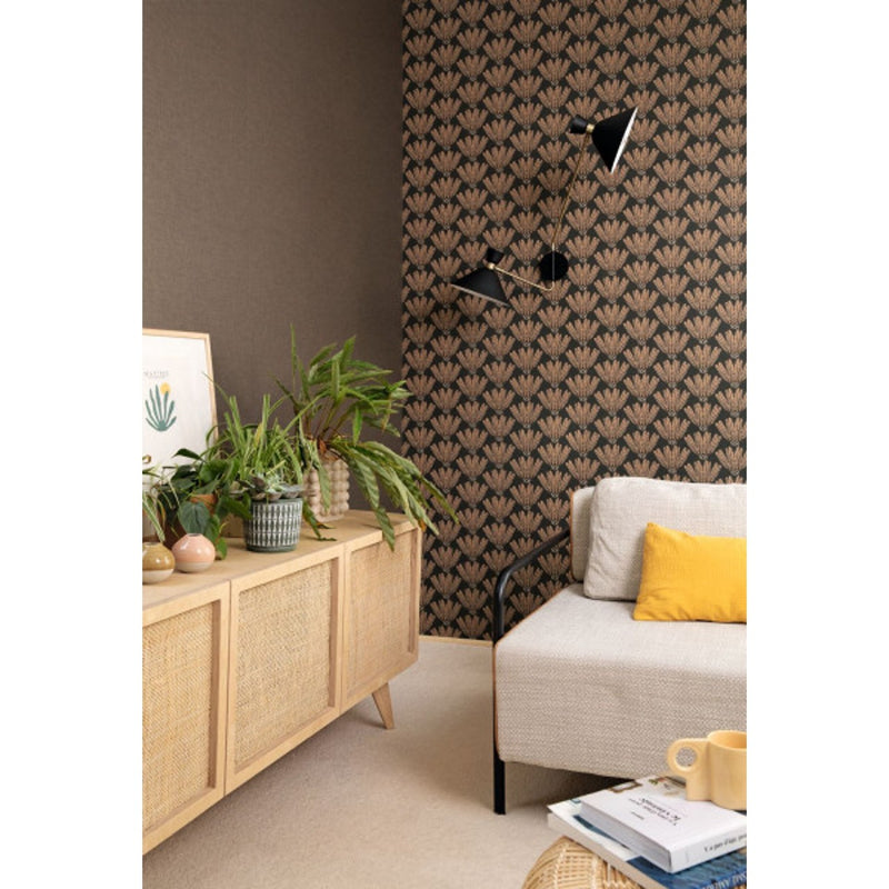 103719017 Eldorado L'Epopee Noir Beige Wallpaper By Caselio