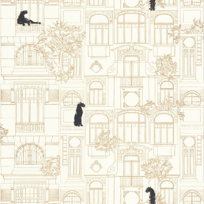 103780264 James Golden Age Blanc Noir Or Wallpaper By Caselio