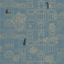 103786286 James Golden Age Bleu Paon Or Wallpaper By Caselio