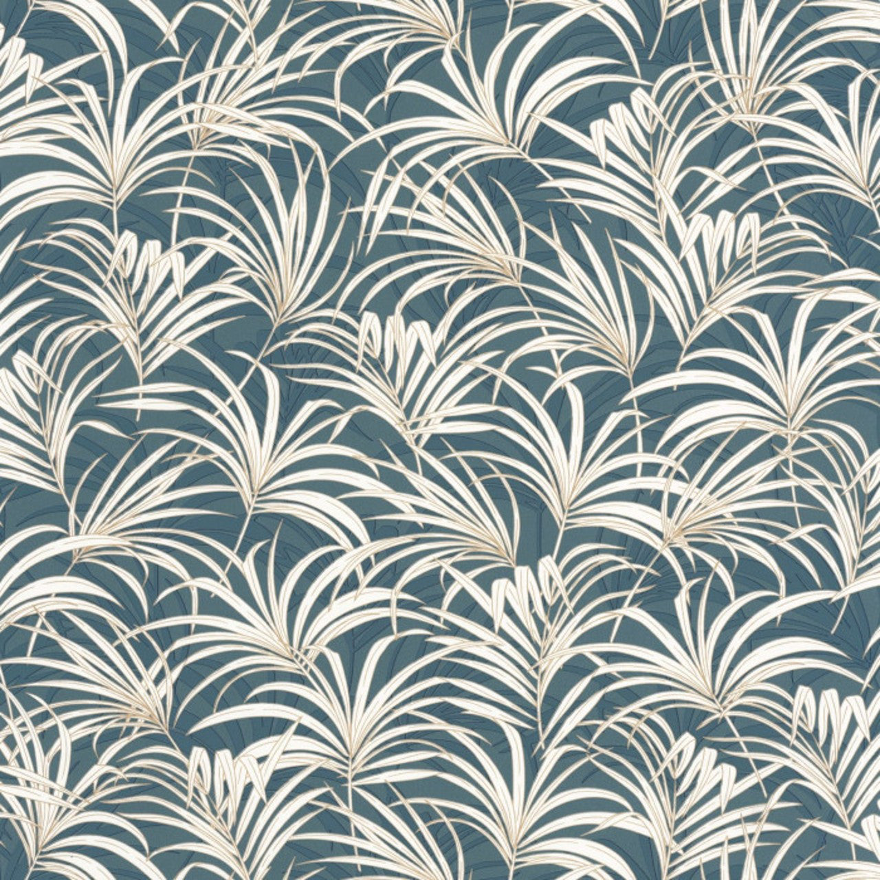 103806026 Richard Golden Age Bleu Canard Or Wallpaper By Caselio