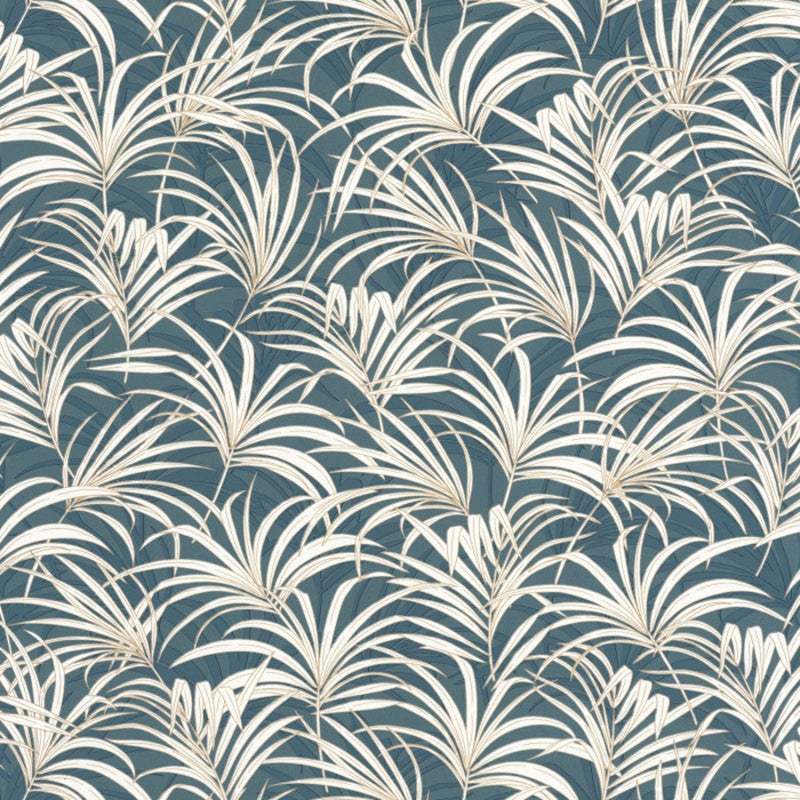 103806026 Richard Golden Age Bleu Canard Or Wallpaper By Caselio