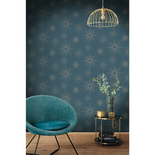 103816227 William Golden Age Bleu Paon Or Wallpaper By Caselio