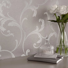 103817 Baroque Bead Platinum Established Wallpaper by Graham and Brown