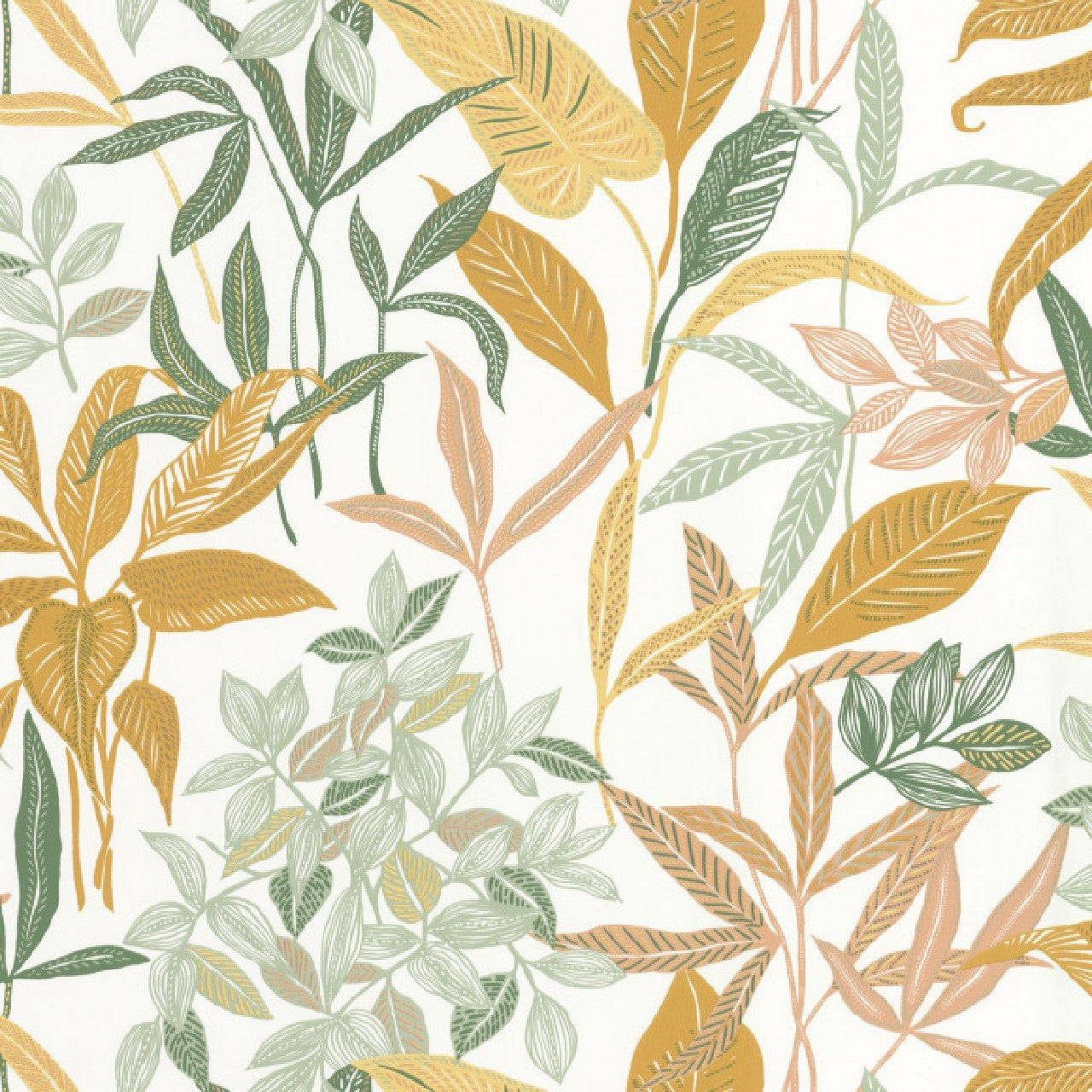 103850323 Santiago Green & Co Vert Orange Wallpaper By Caselio