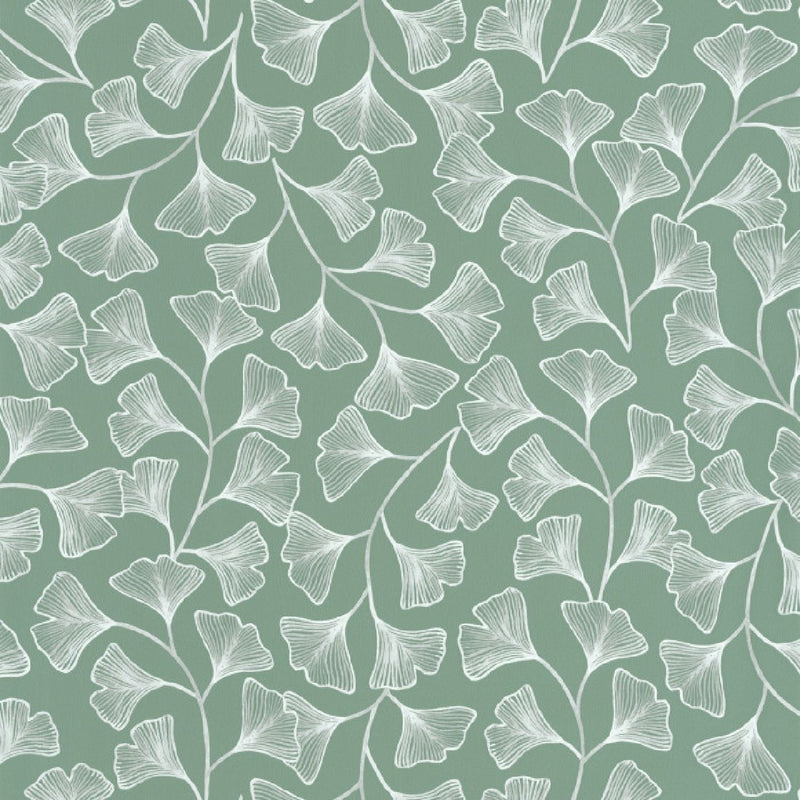 103917493 Osaka Green & Co Vert de Gris Wallpaper By Caselio