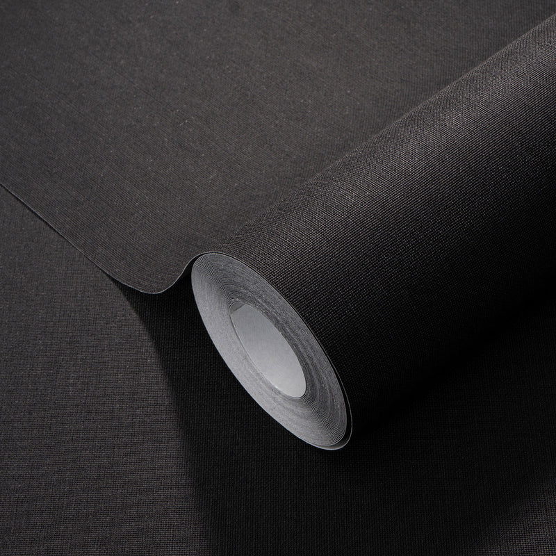 10393-47 Plain Texture Look Black Wallpaper By Erismann