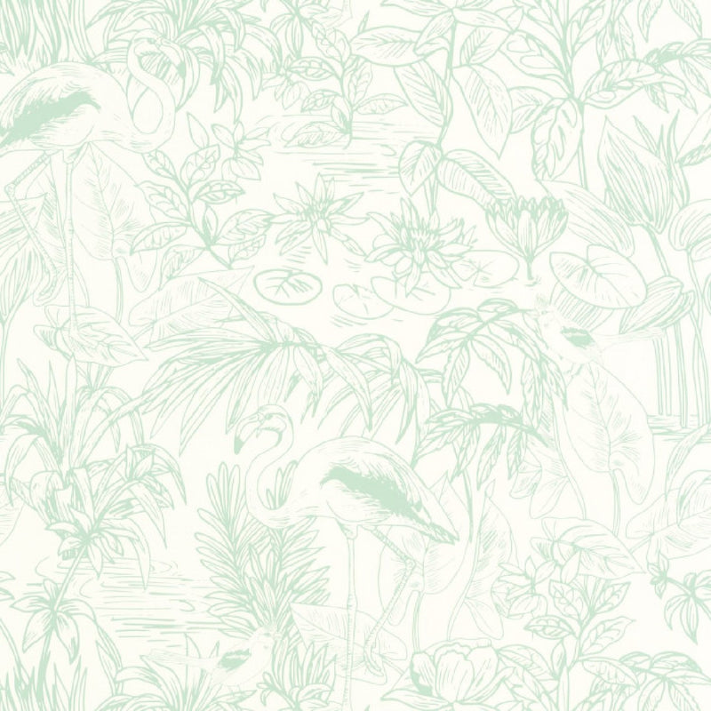 103930640 Le Cap Green & Co Vert d'Eau Wallpaper By Caselio