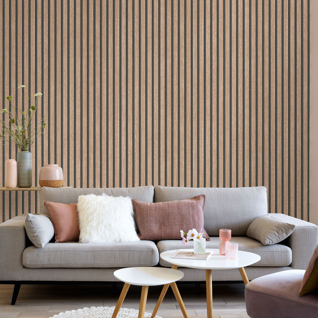 10400-32 Acoustic Wood Panelling Beige Wallpaper By Erismann