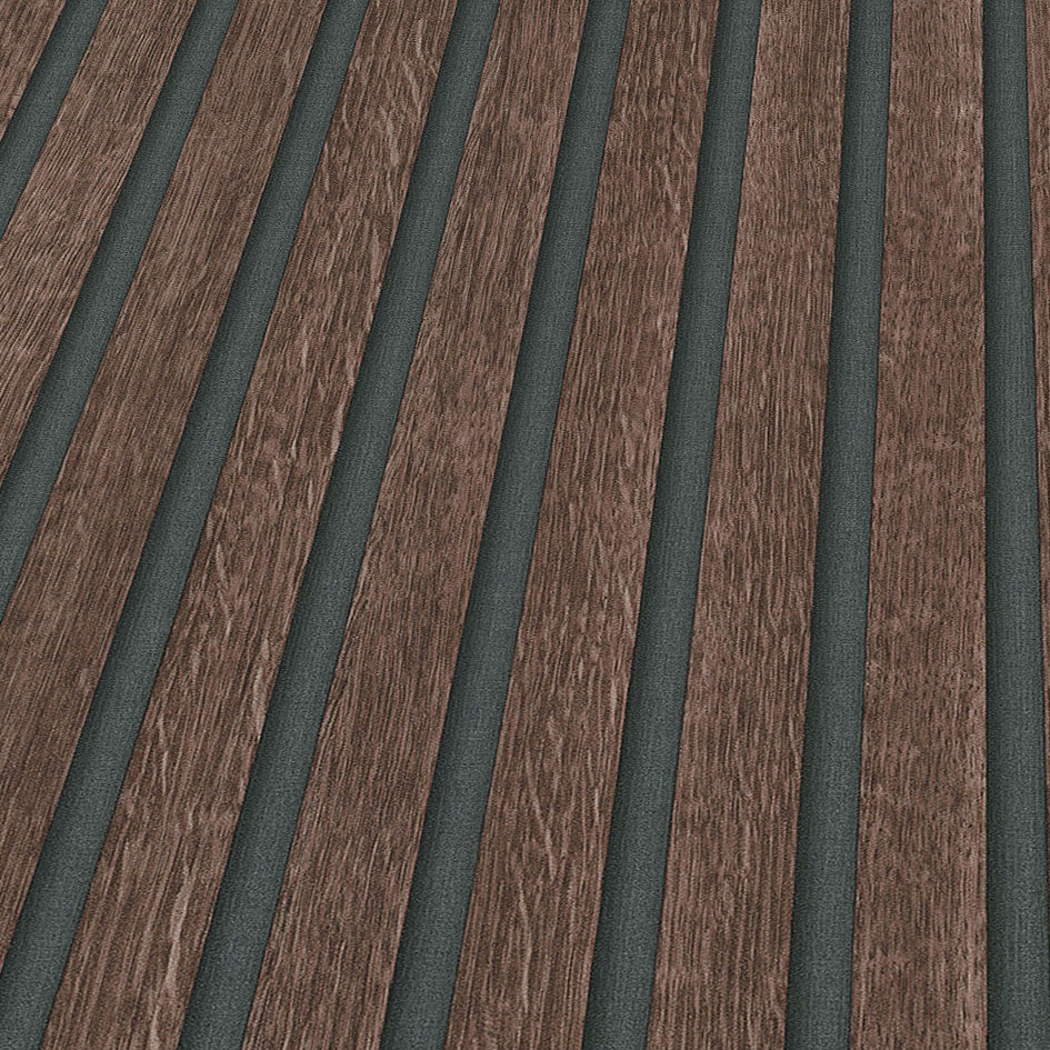 10400-33 Acoustic Wood Panelling Brown Wallpaper By Erismann