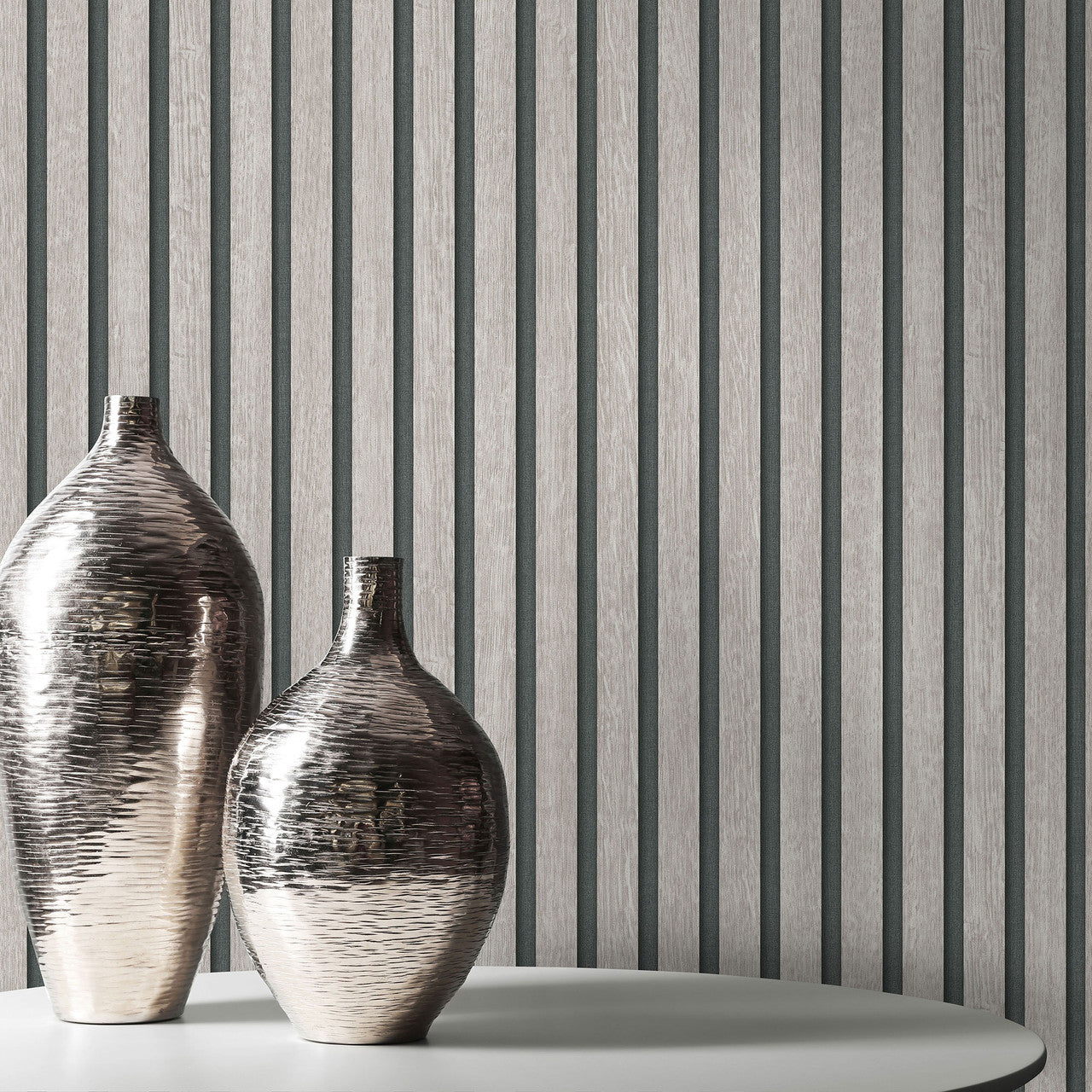 10400-38 Acoustic Wood Panelling Taupe Wallpaper By Erismann