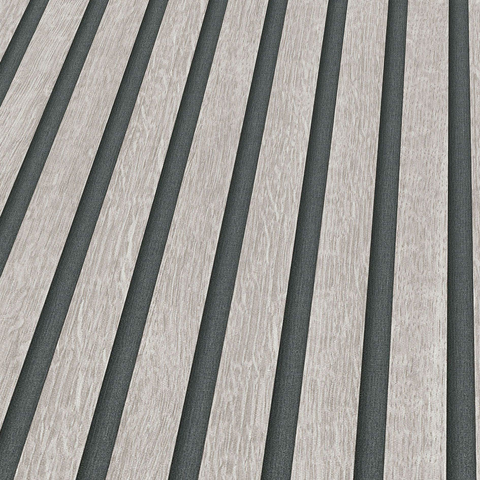 Acoustic Wood Panelling Taupe Wallpaper By Erismann