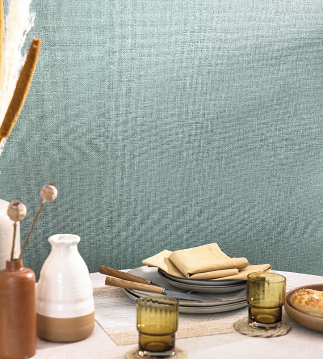 JTE104017670 Jute Menthe Wallpaper By Caselio