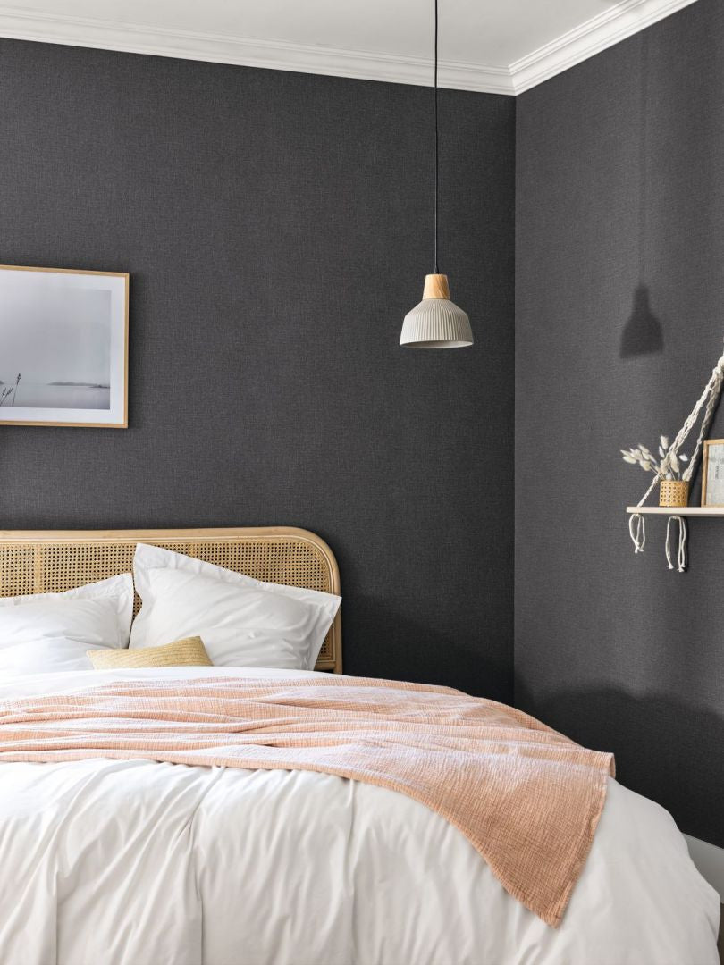 JTE104019490 Jute Anthracite Wallpaper By Caselio