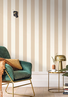 Linen Lines Beige Line Up Wallpaper by Caselio