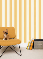 Linen Lines Jaune Soleil Line Up Wallpaper by Caselio