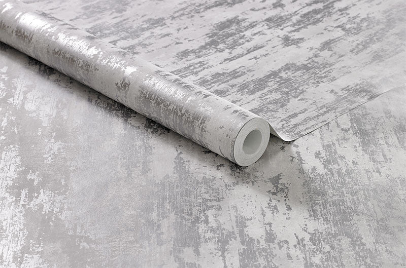 104132 Industrial Texture Silver Boutique Wallpaper By Graham & Brown