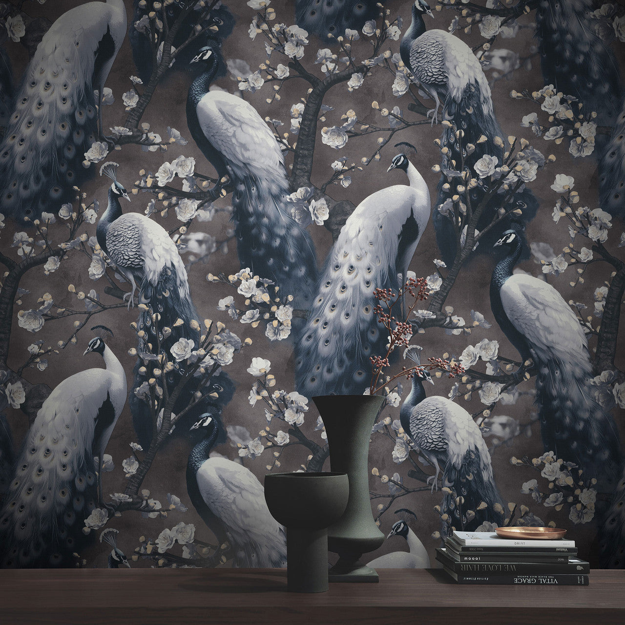 10414-15 Play Of Light Peacock Wallpaper By Erismann