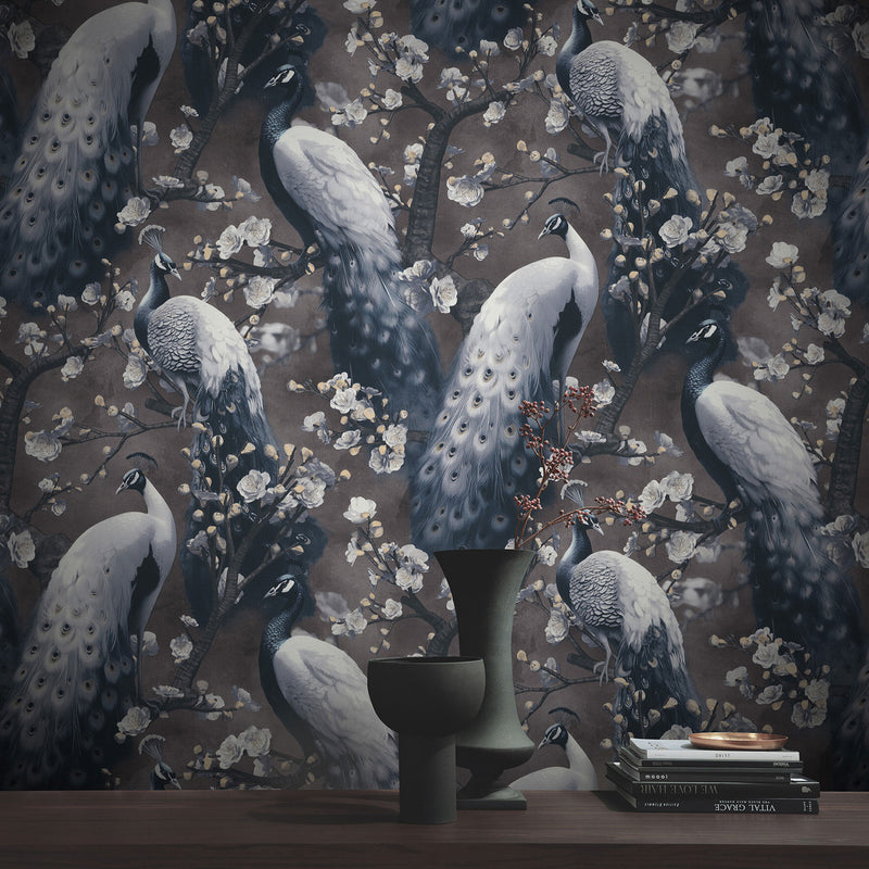 10414-15 Play Of Light Peacock Wallpaper By Erismann