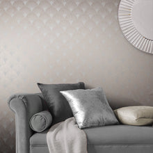 104302 Fan Rose Gold Established Wallpaper by Graham and Brown