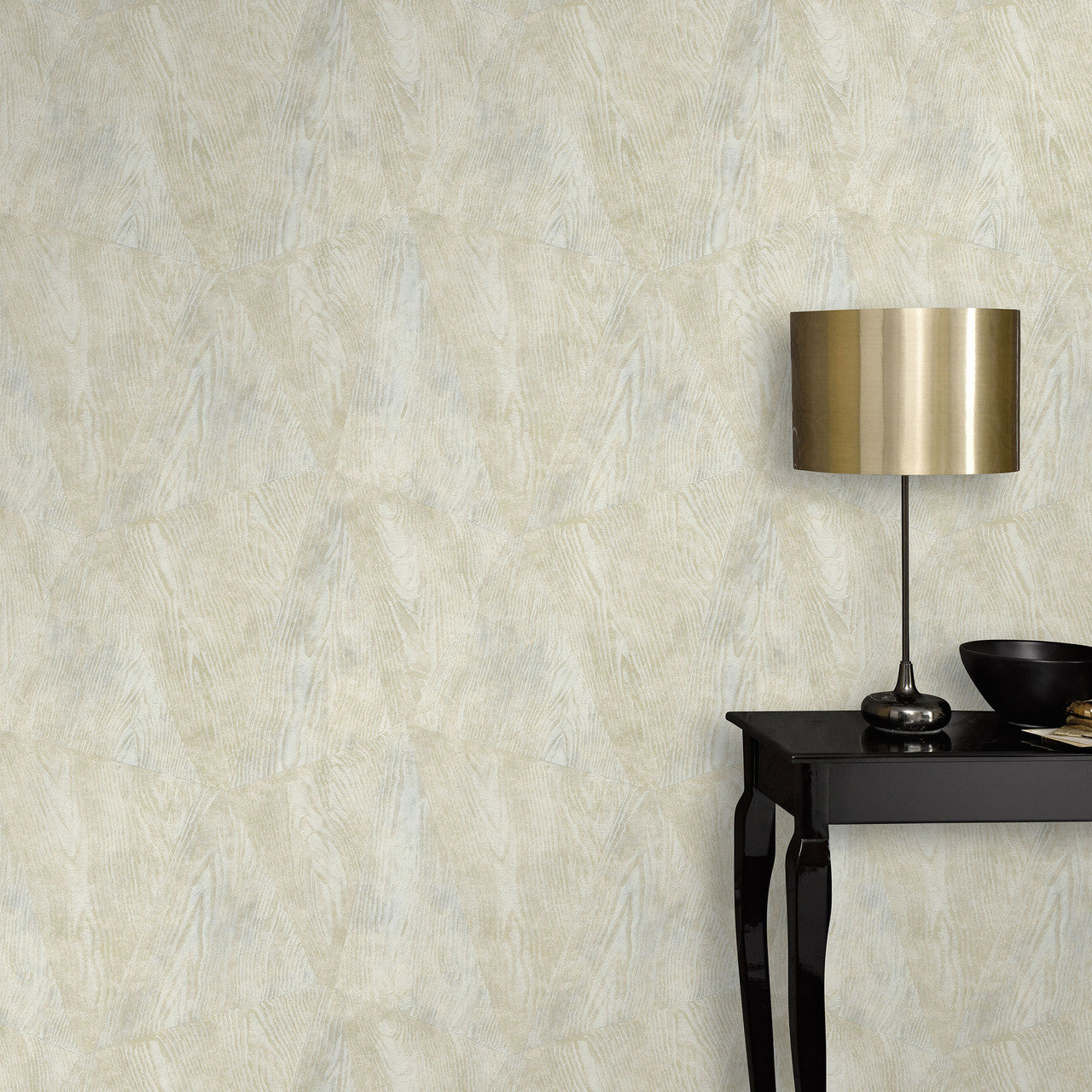 10439-02 Sonata Wood Grain Beige Metallic Wallpaper By Erismann