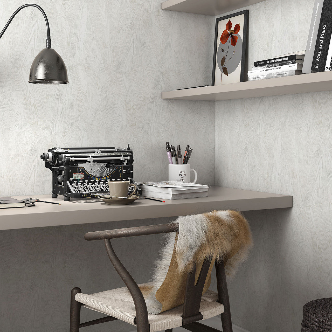 10439-31 Sonata Wood Grain Light Grey Metallic Wallpaper By Erismann