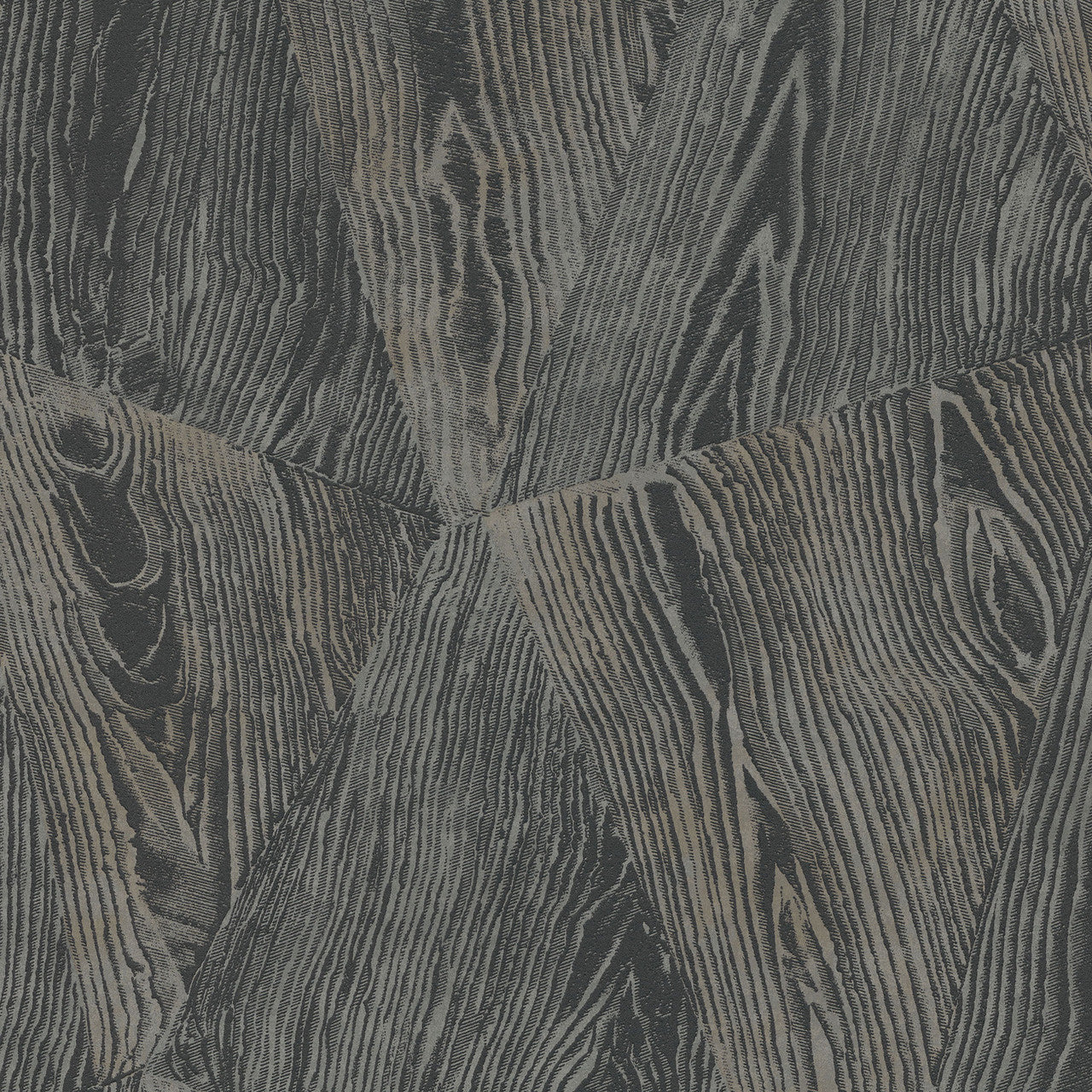 10439-47 Sonata Wood Grain Black Metallic Wallpaper By Erismann