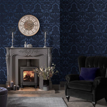 104563 Gothic Damask Flock Established Wallpaper by Graham and Brown