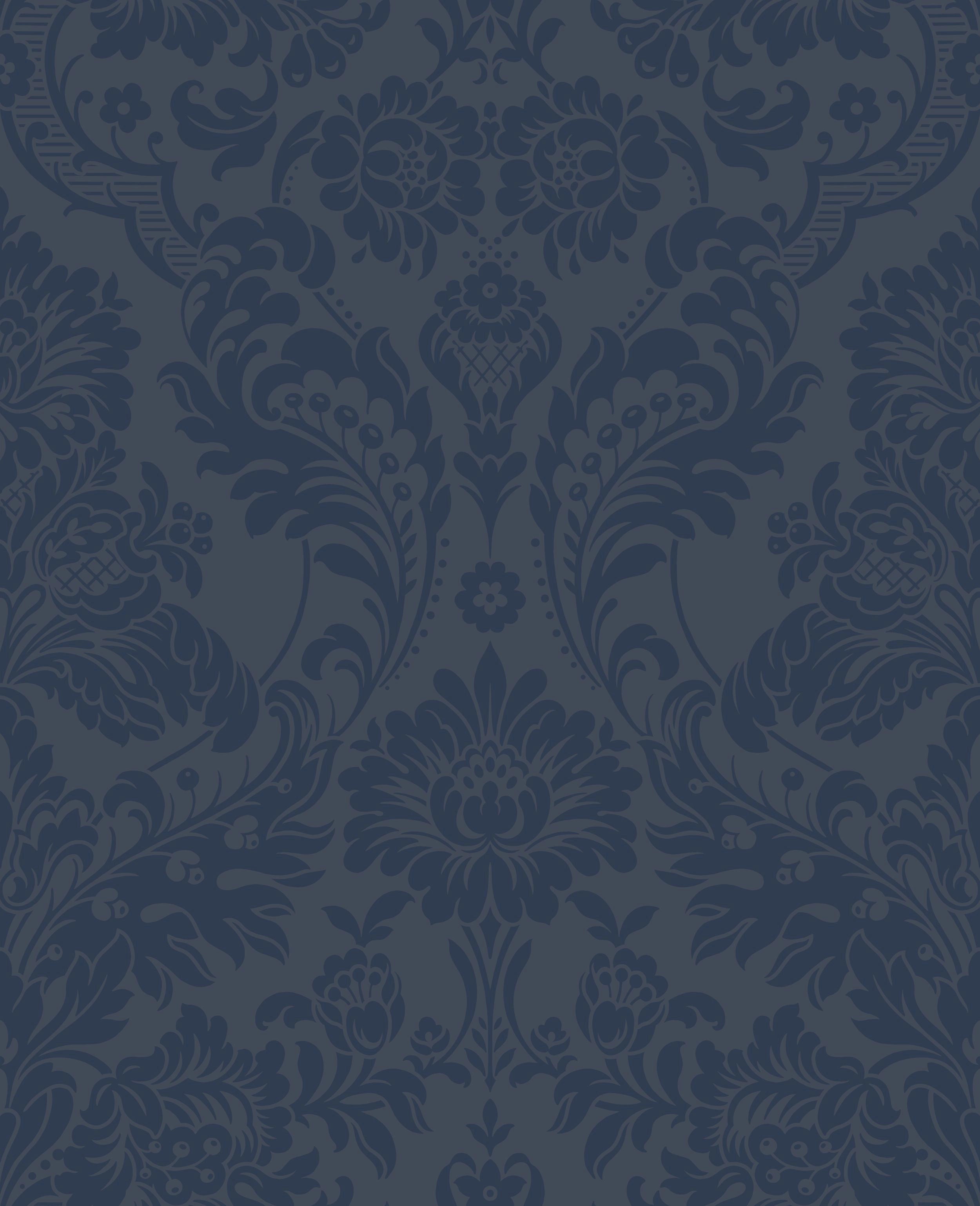104563 Gothic Damask Flock Established Wallpaper by Graham and Brown