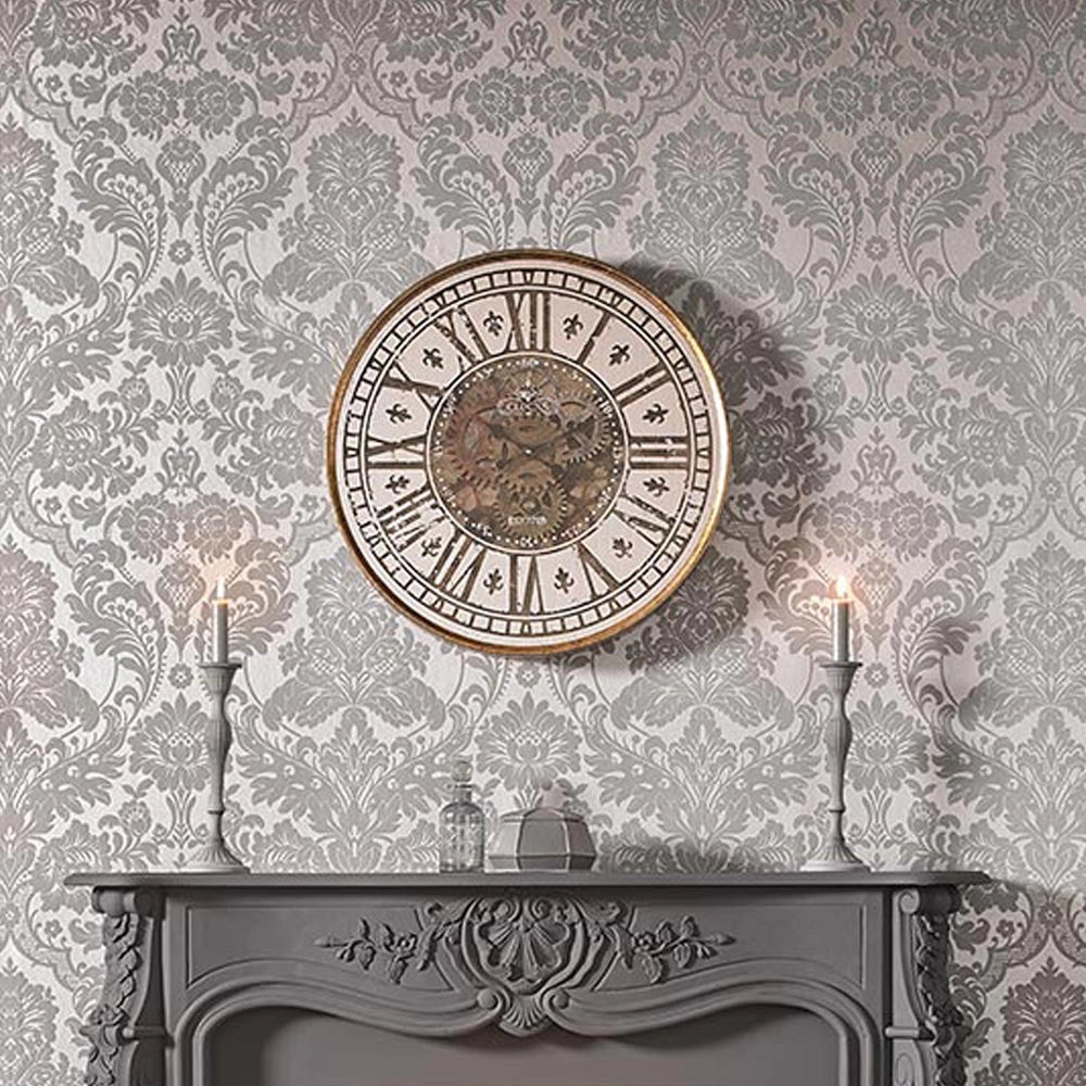 104564 Gothic Damask Flock Established Wallpaper by Graham and Brown