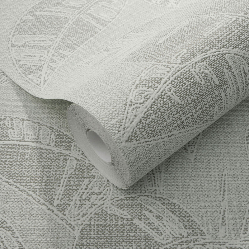 10459-24 Largo Leaf Olive Metallic Wallpaper By Erismann