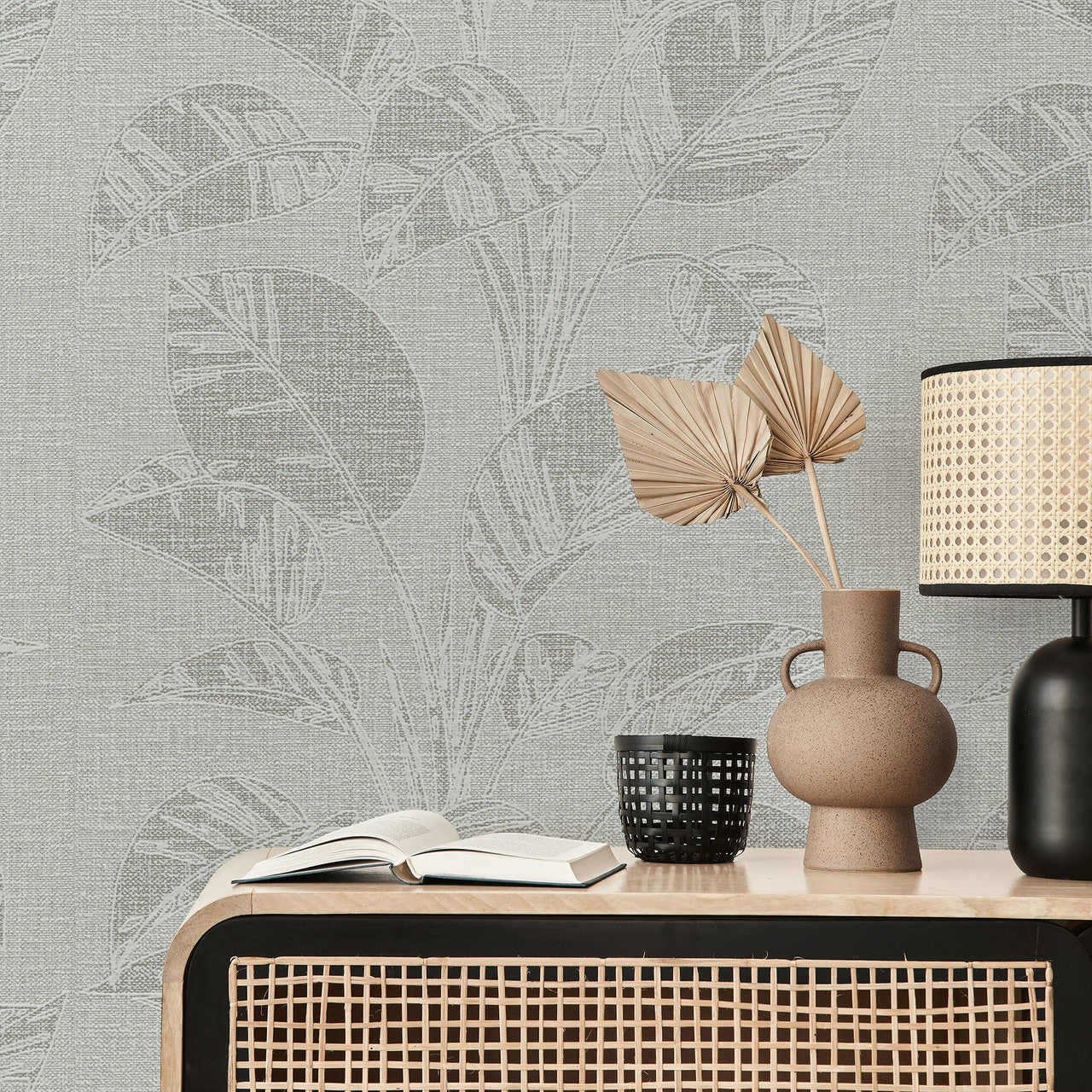 10459-24 Largo Leaf Olive Metallic Wallpaper By Erismann