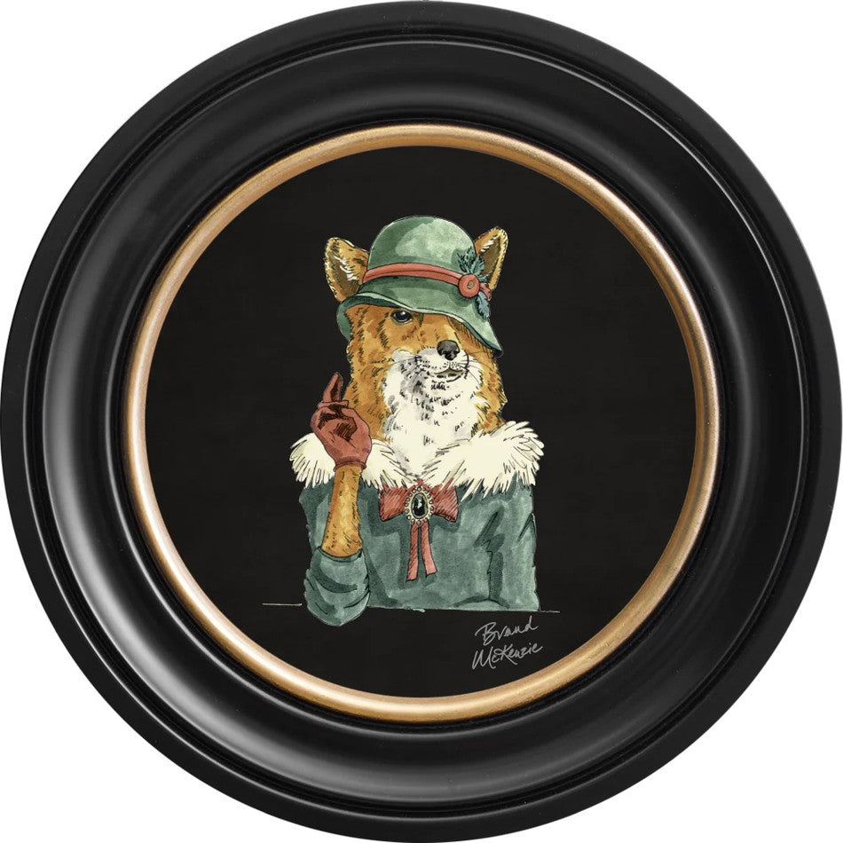 Happy Hour Vixen on Charcoal Black  Framed Art Prints by Brand McKenzie