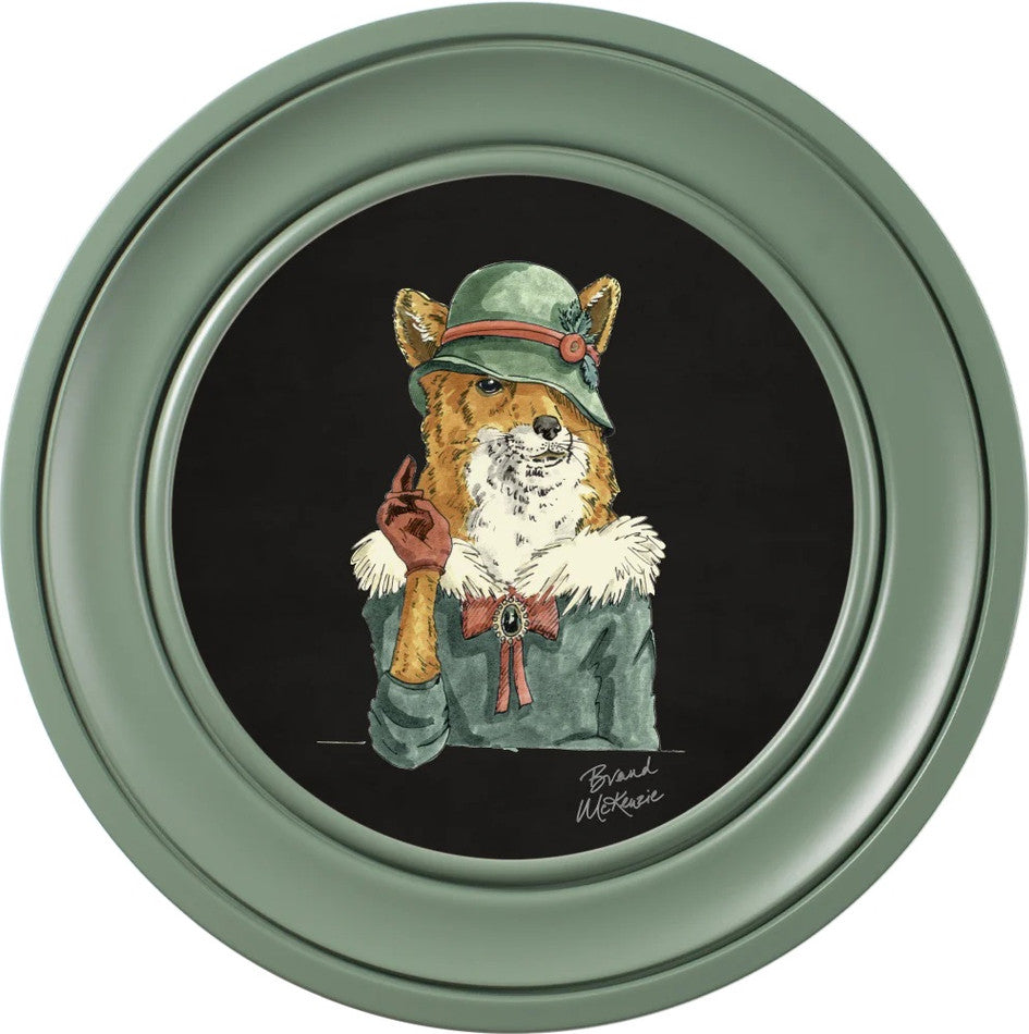 Happy Hour Vixen on Charcoal Black  Framed Art Prints by Brand McKenzie