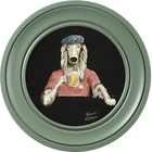 Happy Hour Bruce on Charcoal Black Framed Art Prints by Brand McKenzie