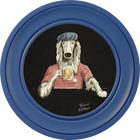 Happy Hour Bruce on Charcoal Black Framed Art Prints by Brand McKenzie