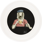 Happy Hour Bruce on Charcoal Black Framed Art Prints by Brand McKenzie