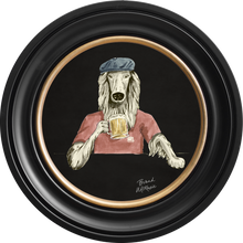 Happy Hour Bruce on Charcoal Black Framed Art Prints by Brand McKenzie