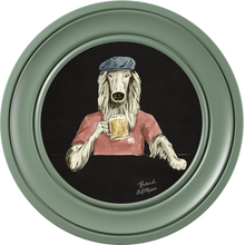 Happy Hour Bruce on Charcoal Black Framed Art Prints by Brand McKenzie