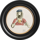 Happy Hour Bruce on Chalk White Framed Art Prints by Brand McKenzie