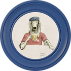 Happy Hour Bruce on Chalk White Framed Art Prints by Brand McKenzie