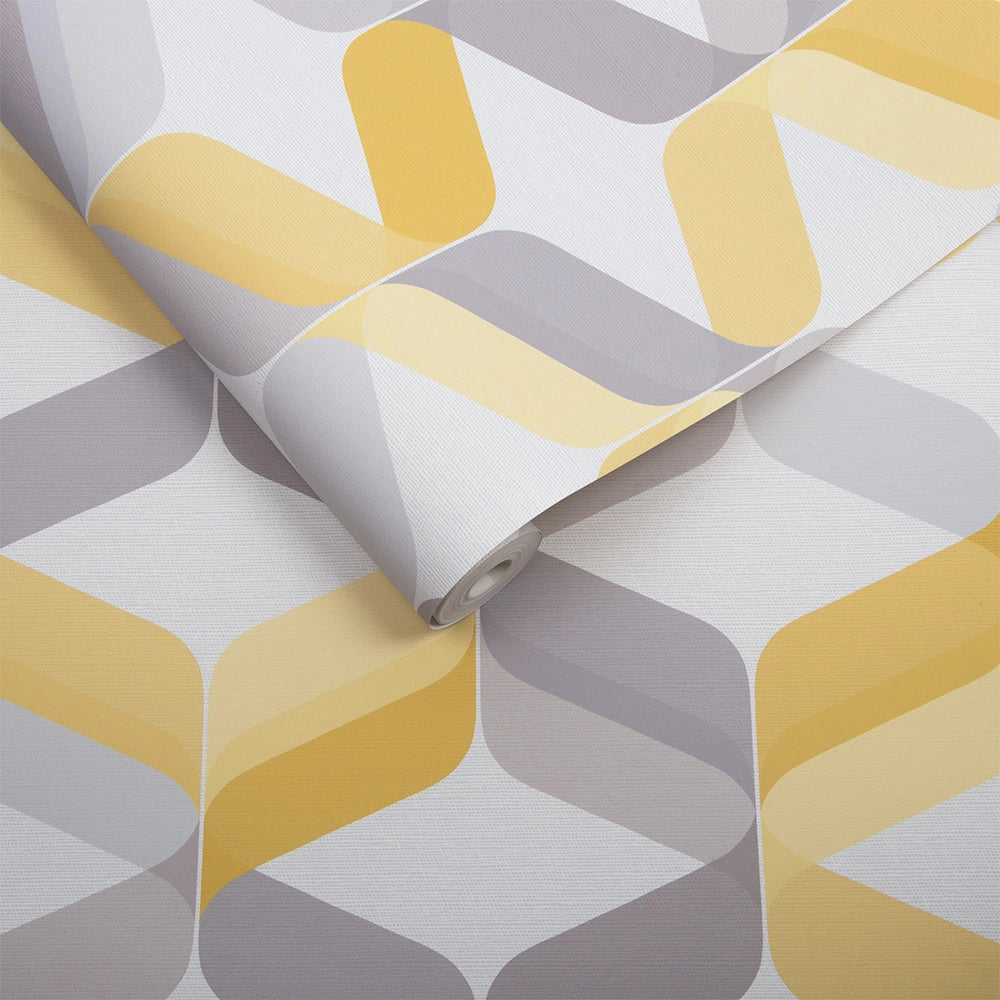 104817 Retro Lemon Curiosity Wallpaper by Graham and Brown