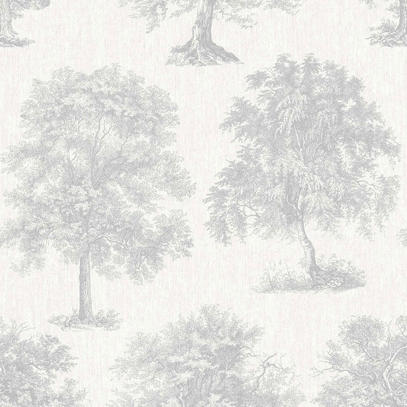 104876 Enchanted Tree Silver Superfresco Easy Wallpaper By Graham & Brown