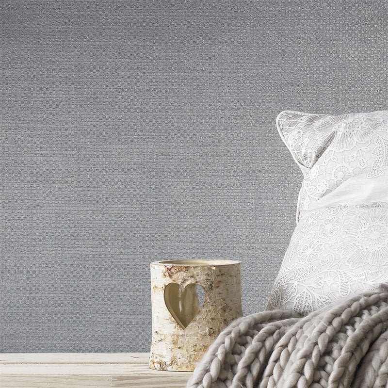 104902 Lux Silver Weave Wallpaper By Graham & Brown