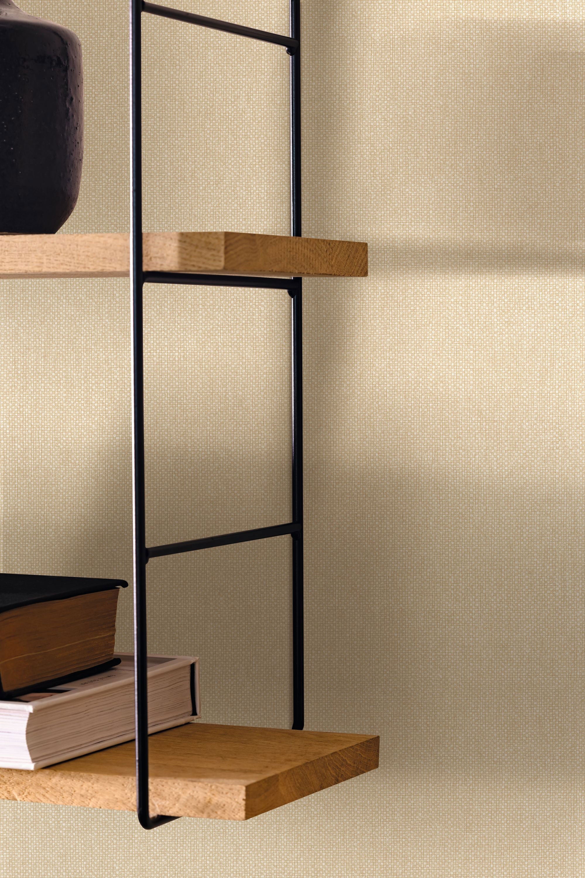 104991021 Uni Mat Ecru Damier Wallpaper by Caselio