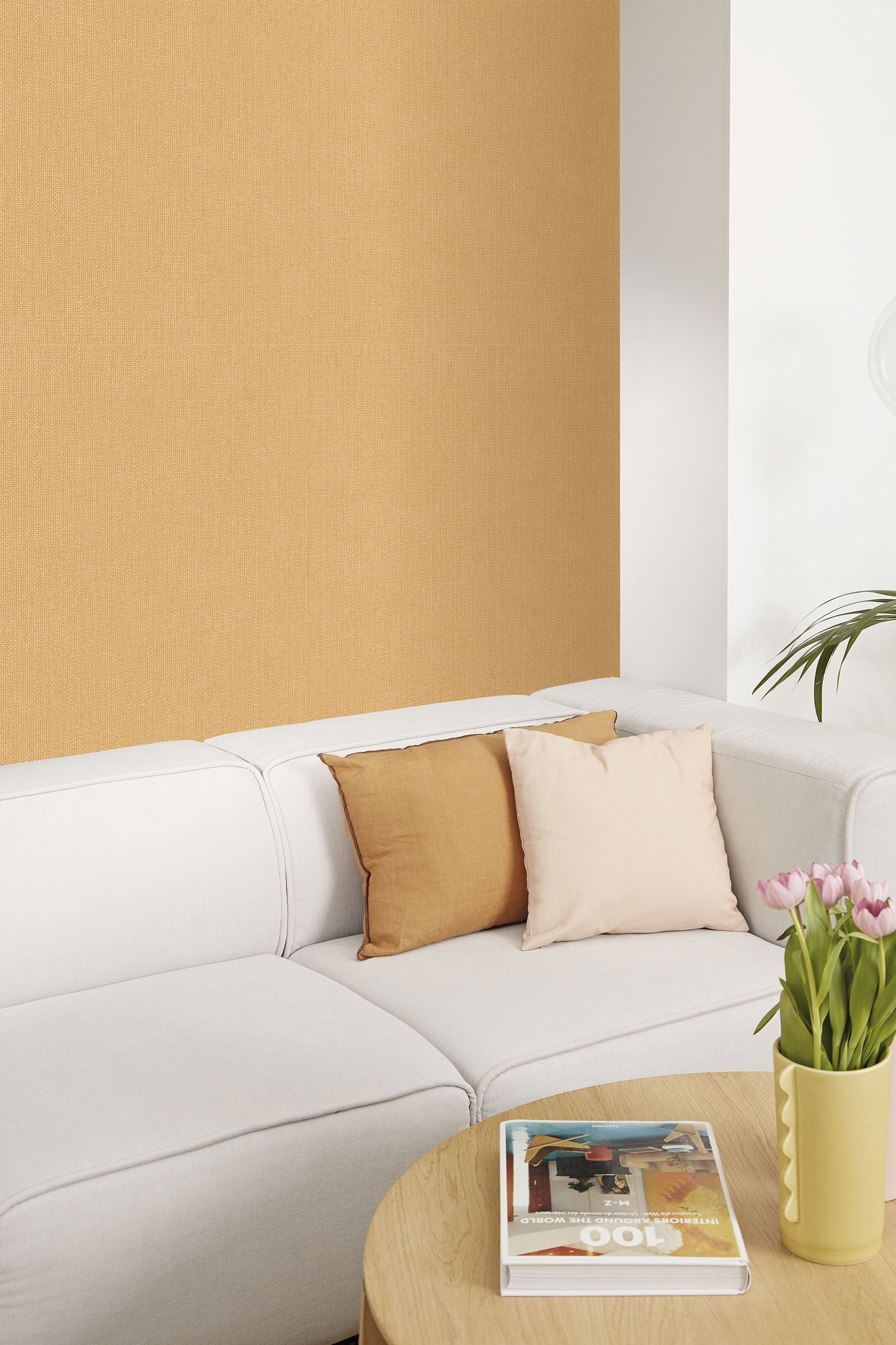 104992174 Uni Mat Amande Damier Wallpaper by Caselio
