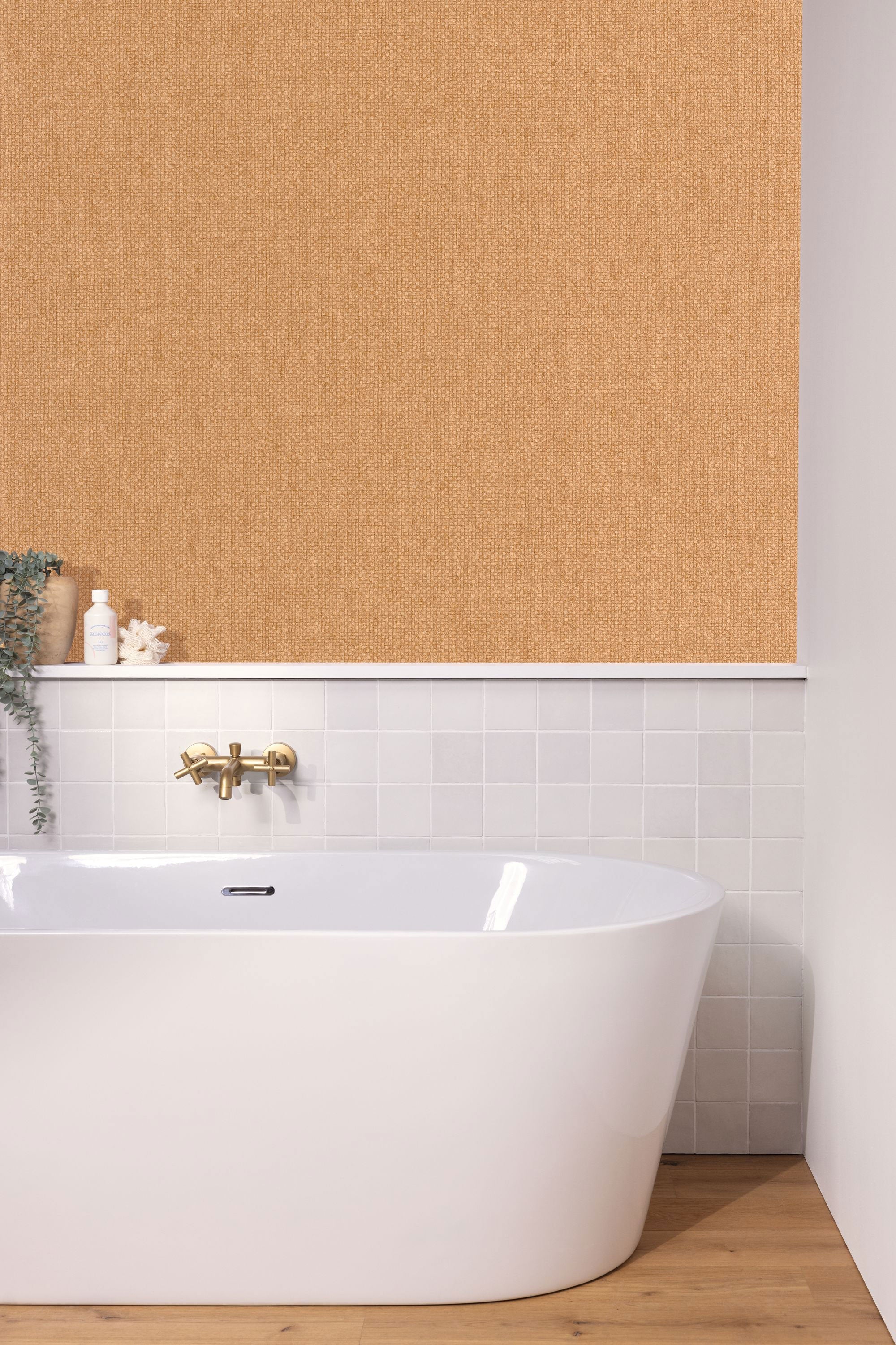 104992328 Uni Mat Cuivre Damier Wallpaper by Caselio