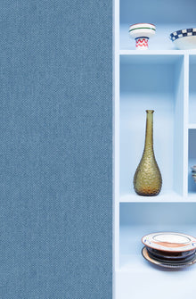 104996366 Uni Mat Bleu Jean Damier Wallpaper by Caselio